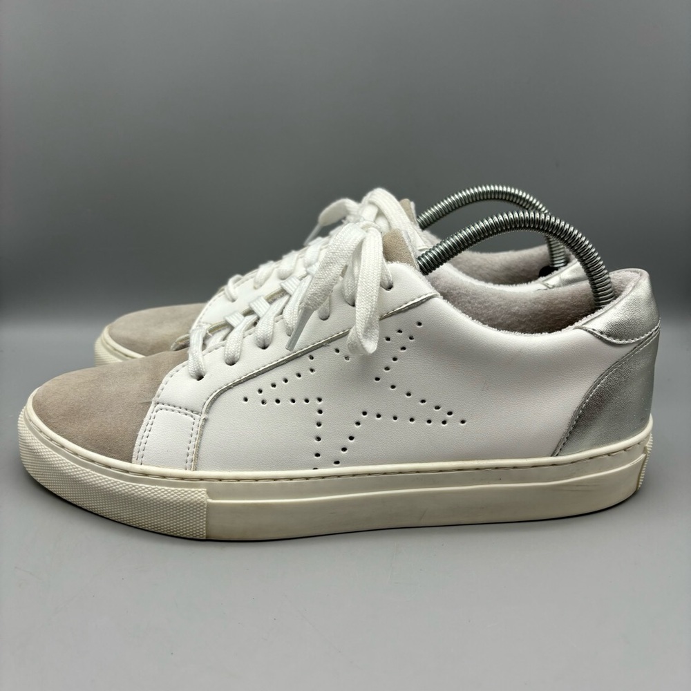 Steven New York Rezza Shoes Women's Size 10 M White Silver Lace Up (Scuff Marks)